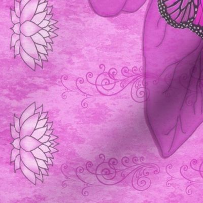 Pink Lotus Monarch WaterLily Scarf