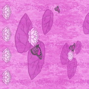 Pink Lotus Monarch WaterLily Scarf