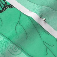 Green Lotus Monarch Waterlily Scarf 