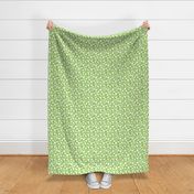 Small White Floral Silhouette Lime Green
