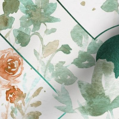 Welcoming Cottagecore Art Deco Watercolour Flower Pattern