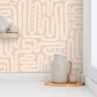 Tribal Swirl - Pantone Peach Puree and Pristine warm white - large