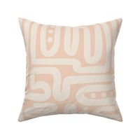 Tribal Swirl - Pantone Peach Puree and Pristine warm white - large