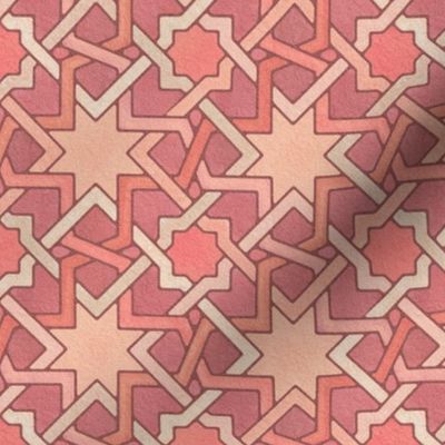 Euclidean Star Watercolour Geometric Peach Fuzz Pantone Peach Plethora Small 