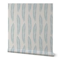 Coastal Ferns Mono Print - Sea Foam Blue