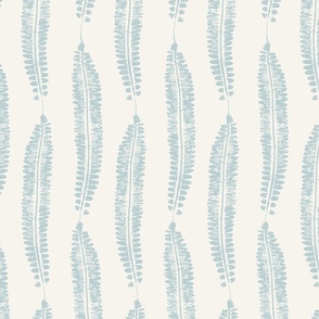 Coastal Ferns Mono Print - Sea Foam Blue