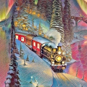 new year, train, mosaic