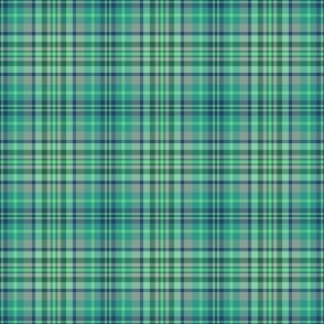 Blue, Green and Olive Rich Tartan Plaid  Small