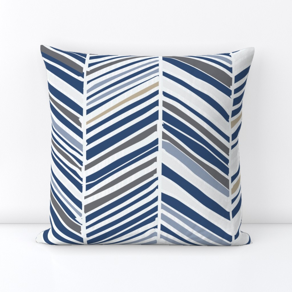 Herringbone Hues of Dark Blue by Friztin