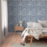 Herringbone Hues of Dark Blue by Friztin