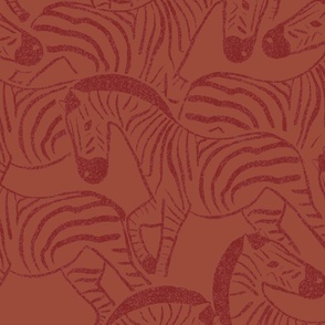  Zebra Stampede Red Large Scale wallpaper bedding