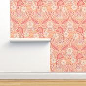 Flamingo dance and bath Pantone peach fuzz // medium