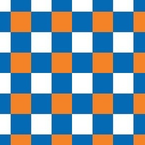 Small Scale Team Spirit Basketball Checkerboard in New York Knicks Blue and Orange