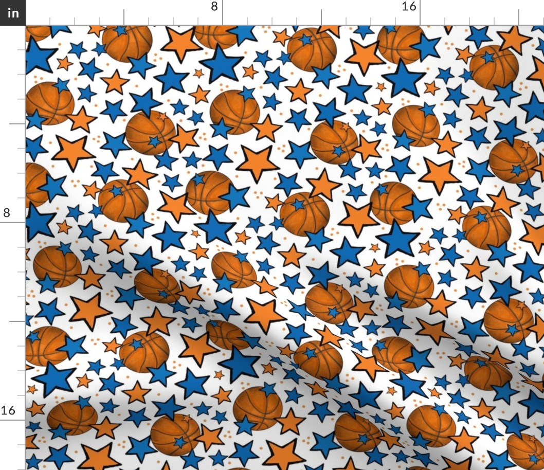 Medium Scale Team Spirit Basketball with Stars in New York Knicks Blue and Orange (2)