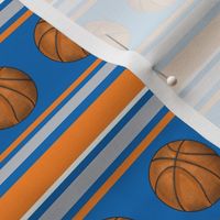 Medium Scale Team Spirit Basketball Sporty Stripes in New York Knicks Blue and Orange