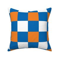 Large Scale Team Spirit Basketball Checkerboard in New York Knicks Blue and Orange