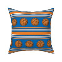 Large Scale Team Spirit Basketball Sporty Stripes in New York Knicks Blue and Orange (1)
