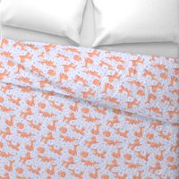 Peach and Periwinkle Foxes