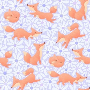Peach and Periwinkle Foxes
