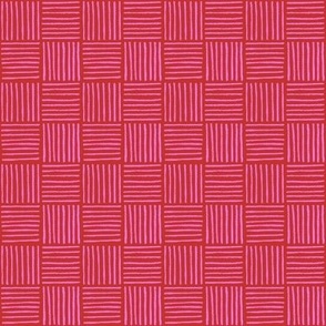 Mini Checker lines red magenta MEDIUM 2x2 inch