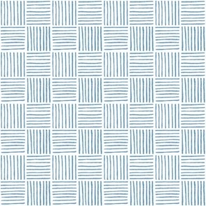 Mini Checker lines white blue MEDIUM 2x2 inch