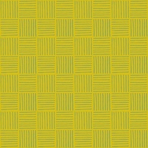 Mini Checker lines yellow lime MEDIUM 2x2 inch