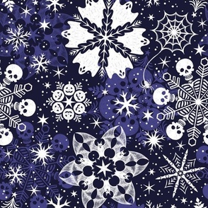 Spooky Snowflakes - Blue