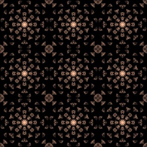 Block Print - Black and Peach Fuzz - Grunge Geometric Tile