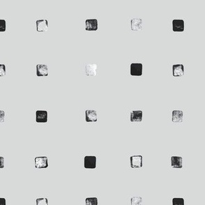 Mini - Bold Polka Dot Squares Collage - Silver Grey