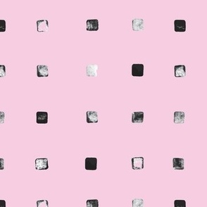 Mini - Bold Polka Dot Squares Collage - Baby Pink