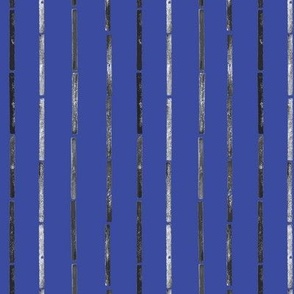 Mini - Bold Stripes Collage & Block Print - Cobalt Blue