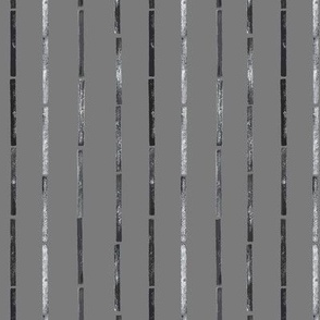 Mini - Bold Stripes Collage & Block Print - Monochrome Grey