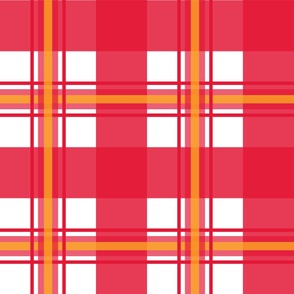 Large Plaid Red, Gold, White