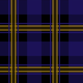 Large Plaid purple royal 241773, Black, gold gold 9e7c0c