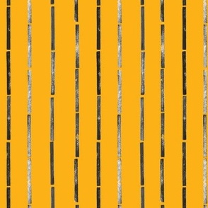 Mini - Bold Stripes Collage & Block Print - Orange