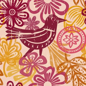 Polynesian Bird (Digital Block-print)