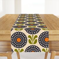 KF 0125 G - Large 12" - Block Print Vintage Daisies