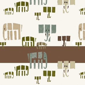 Elephant walk cocoa block print