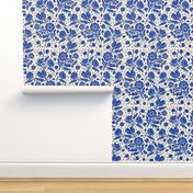 Block Print Blue Delft Floral