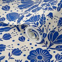 Block Print Blue Delft Floral