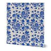 Block Print Blue Delft Floral