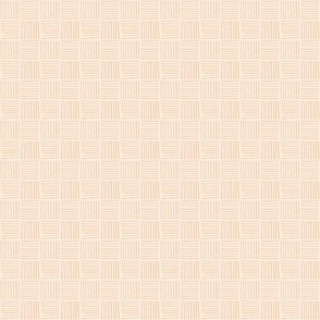 Mini Checker lines Ivory peach fuzz SMALL 1X1 inch