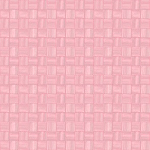 Mini Checker lines Pastel petal pink SMALL 1X1 inch