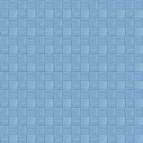 Mini Checker lines preppy blue SMALL 1X1 inch