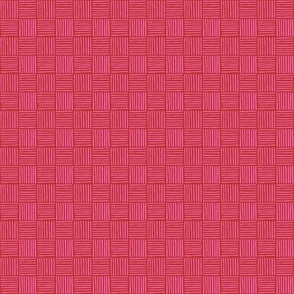 Mini Checker lines red magenta SMALL 1X1 inch