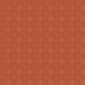 Mini Checker lines Rust Orange SMALL 1X1 inch