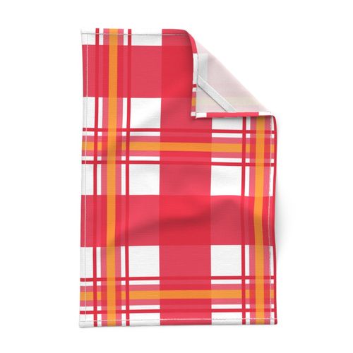 Medium Plaid Red, Gold, White