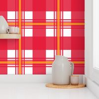 Medium Plaid Red, Gold, White