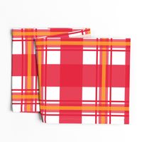 Medium Plaid Red, Gold, White