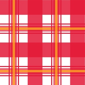 Medium Plaid Red, Gold, White